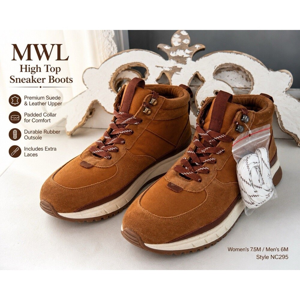Madewell MWL Sneaker Boot Women 7.5 Brown Suede Leather NC295 Hiking Gorpcore